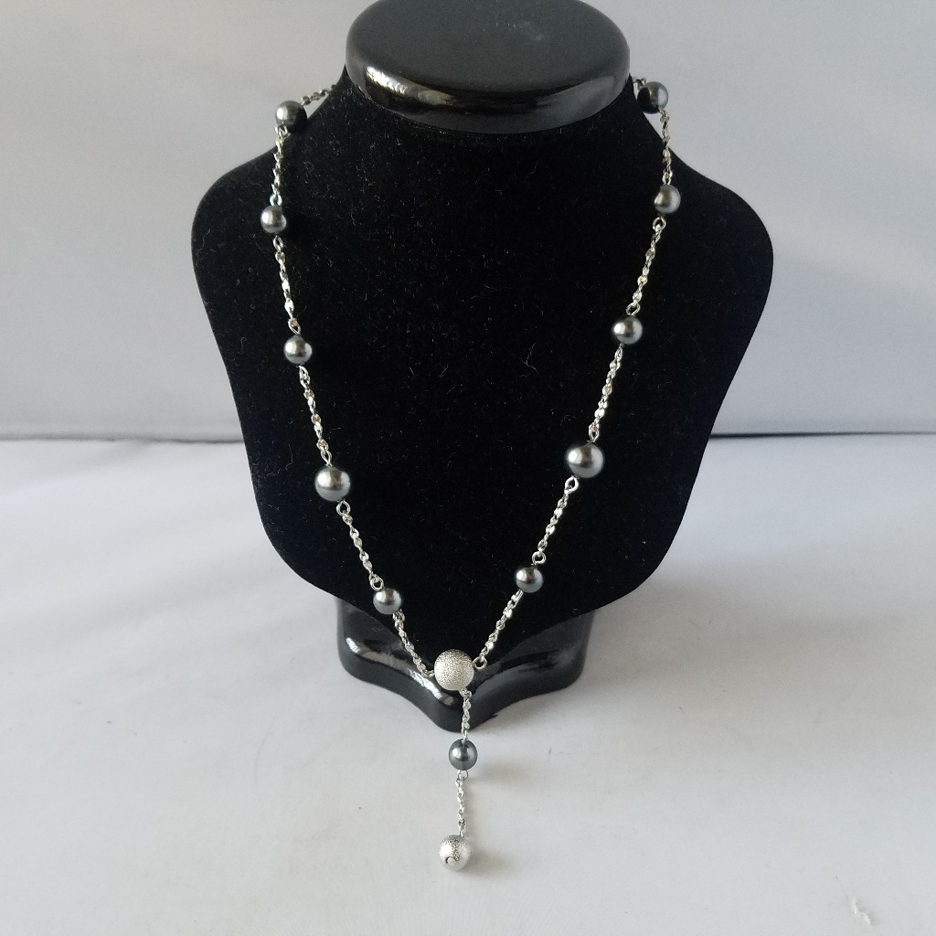 Rmn Signed Vintage Metallic Bead Necklace Chain 17$